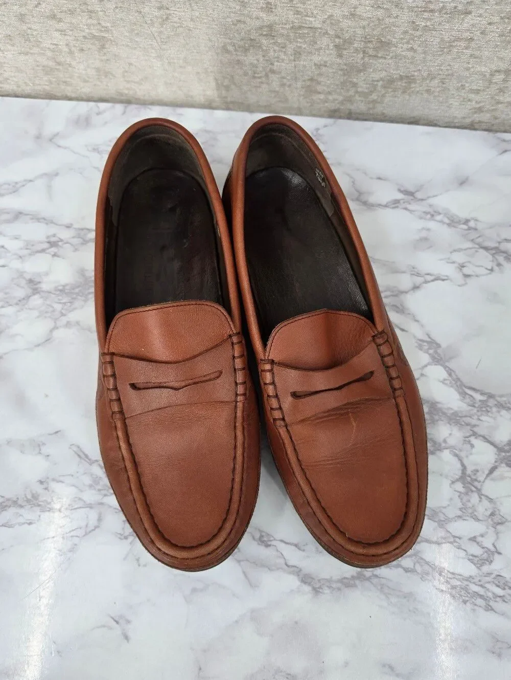 Mephisto Ralyx Air Relax Mens Brown Caoutchouc Leather Penny Loafers